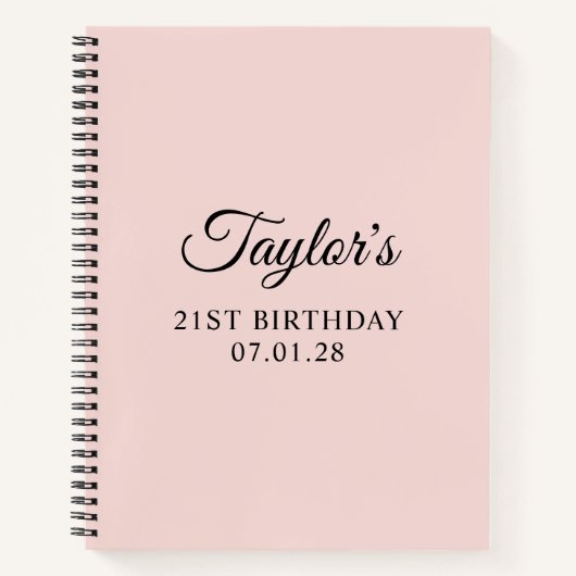 赤面と黒エレガント脚本21歳の誕生日 ノートブック (正面)