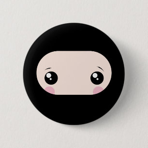 赤面のかわいいの忍者 缶バッジ
