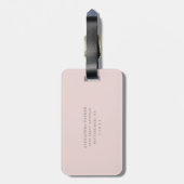 赤面のアイボリーの水彩画の花模様 ラゲッジタグ (裏面縦)