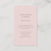 赤面のアイボリーの水彩画の花模様 名刺 (裏面)