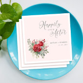 赤面のナプキン結婚とバラ スタンダードカクテルナプキン