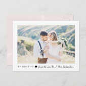 赤面のハート|の結婚の写真は感謝していしています インビテーションポストカード (正面/裏面)