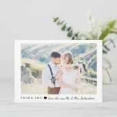 赤面のハート|の結婚の写真 サンキューカード (スタンド正面)