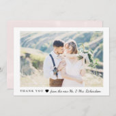 赤面のハート|の結婚の写真 サンキューカード (正面/裏面)