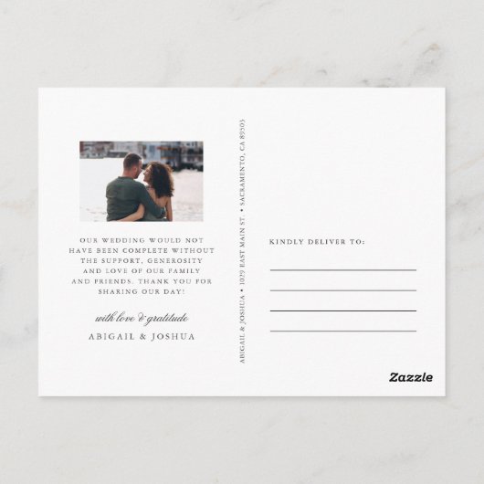 赤面のバーガンディの花の写真の結婚式は感謝していしています ポストカード (裏面)