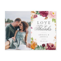 赤面のバーガンディの花の写真の結婚式は感謝していしています