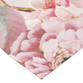 赤面のピンクおよび赤い水彩画の花柄のバラ ショートテーブルランナー (コーナー)
