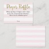 赤面のピンクおよび金ゴールドのおむつのラッフルカード エンクロージャーカード (正面/裏面)
