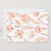 赤面のピンクおよび金ゴールドのエレガントな花の洗礼の写真 招待状 (裏面)