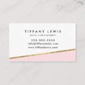 赤面のピンクおよび金ゴールドの名刺 名刺 (裏面)