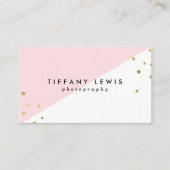 赤面のピンクおよび金ゴールドの名刺 名刺 (正面)