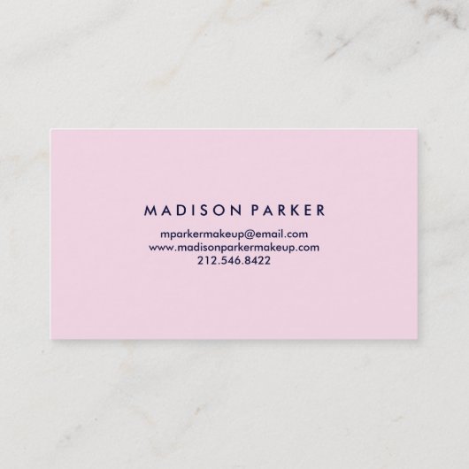 赤面のピンクで幾何学的なモダンな濃紺 名刺 (裏面)