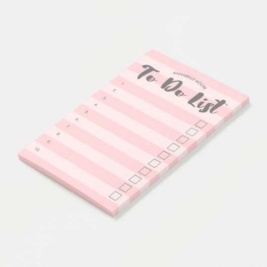 赤面のピンクとグレーのチェックボックスで一覧を表示 ポストイット (アングル)