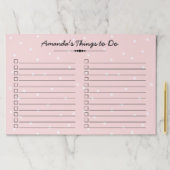 赤面のピンクと白のドット – Doリストのチェックボックス ペーパーパッド (インサイチュ)