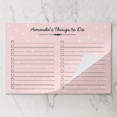 赤面のピンクと白のドット – Doリストのチェックボックス ペーパーパッド (折り畳み)