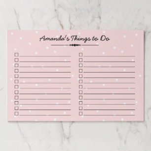 赤面のピンクと白のドット – Doリストのチェックボックス ペーパーパッド