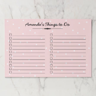 赤面のピンクと白のドット – Doリストのチェックボックス ペーパーパッド