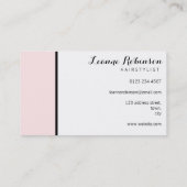 赤面のピンクのはさみの美容師の名刺 名刺 (裏面)