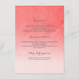 赤面のピンクのエレガントな結婚式の詳細 エンクロージャーカード