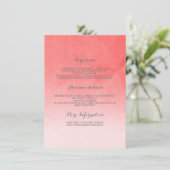 赤面のピンクのエレガントな結婚式の詳細 エンクロージャーカード (スタンド正面)