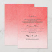赤面のピンクのエレガントな結婚式の詳細 エンクロージャーカード (正面/裏面)
