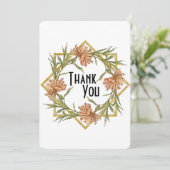 赤面のピンクのシャクヤクのサンキューカード サンキューカード (スタンド正面)