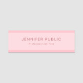 赤面のピンクのシンプルでモダンでエレガントで創造的なテンプレート 名札 (正面)