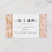 赤面のピンクのバラの金ゴールドのグリッターの大理石パターン魅力 名刺 (裏面)