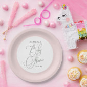 赤面のピンクのベビーシャワー ペーパープレート (パーティー)