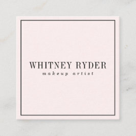 赤面のピンクのモダンな名刺 スクエア名刺