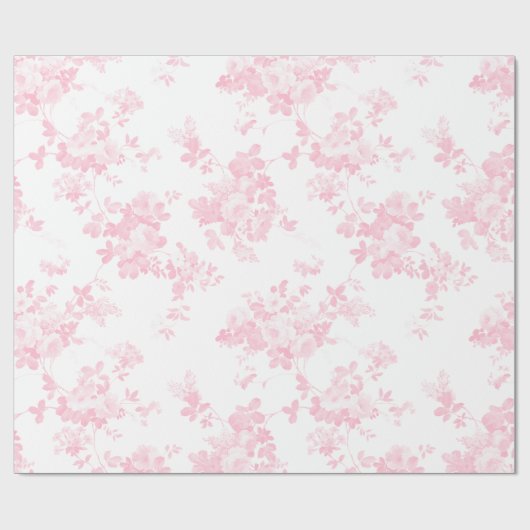 赤面のピンクのヴィンテージのバラのエレガントな花柄 ラッピングペーパー (フラット)