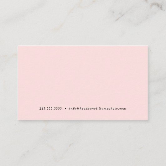 赤面のピンクの最小主義の写真撮影の名刺 名刺 (裏面)