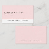 赤面のピンクの最小主義の写真撮影の名刺 名刺 (正面/裏面)