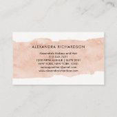 赤面のピンクの水彩画のしぶき 名刺 (裏面)