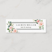 赤面のピンクの水彩画の開花 スキニー名刺 (正面)