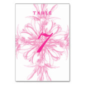 赤面のピンクの花のダマスク織 テーブルナンバー (裏面)