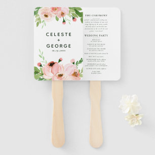 赤面のピンクの花のリースの結婚式 ハンドファン