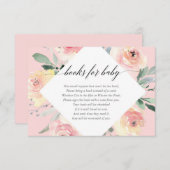 赤面のピンクの花の女の子のベビーシャワーはベビーのために予約します エンクロージャーカード (正面/裏面)