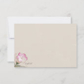 赤面のピンクの花の聖餐のサンキューカード サンキューカード (裏面)