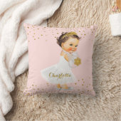 赤面のピンクの金ゴールドのプリンセスの子供部屋|の女の赤ちゃんの名前 クッション (ブランケット)