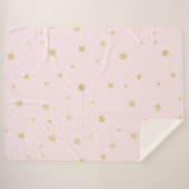 赤面のピンクの金ゴールドの星 シェルパブランケット (正面(横))