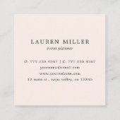 赤面のピンクの開花の水彩画の花柄 スクエア名刺 (裏面)