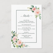 赤面のピンクの開花の結婚式の詳細 エンクロージャーカード (正面)