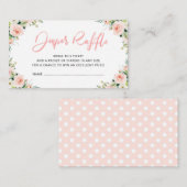 赤面のピンクの開花の花のおむつのラッフルカード エンクロージャーカード (正面/裏面)