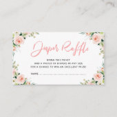 赤面のピンクの開花の花のおむつのラッフルカード エンクロージャーカード (正面)