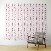 赤面のピンクの黒いまつげ タペストリー (インサイチュ(横))