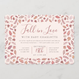 赤面のピンクは一口ベビーシャワーの恋に落ち、見ます 招待状