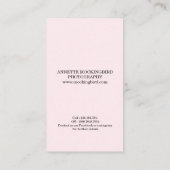 赤面のピンク|の写真|のエレガントな写真撮影 名刺 (裏面)