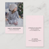 赤面のピンク|の写真|のエレガントな写真撮影 名刺 (正面/裏面)