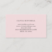 赤面のピンク|の花柄のかわいらしいピンクのバラ 名刺 (裏面)